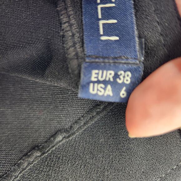 BARELLI Black Round Neck Dress with Attached Multi-Color Geometric Scarf Women 6 - Picture 3 of 15